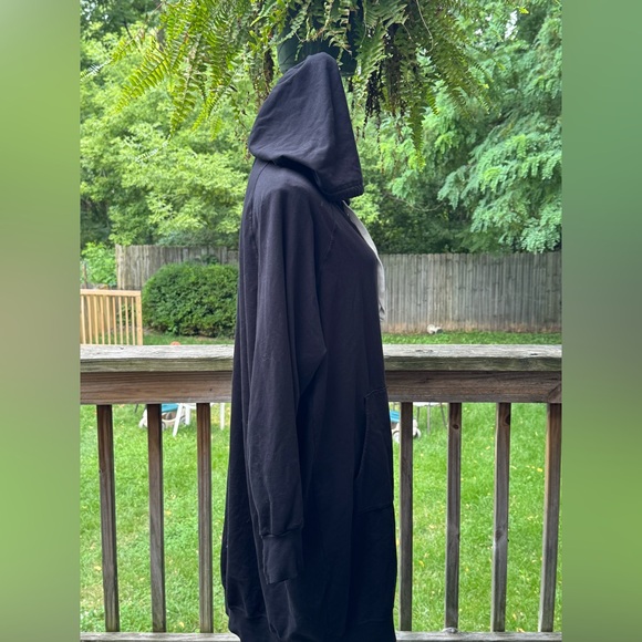 Electric & Rose cozy Sweatshirt Full Zip Hooded Dress Women 1X Black Pockets - Picture 4 of 6